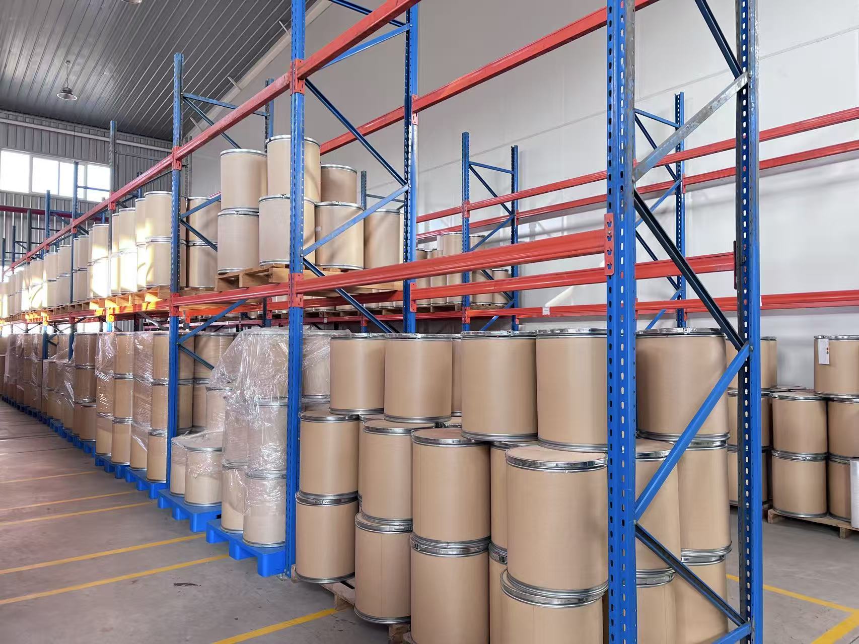 GoodNutrition Bio raw material warehouse with organized storage racks