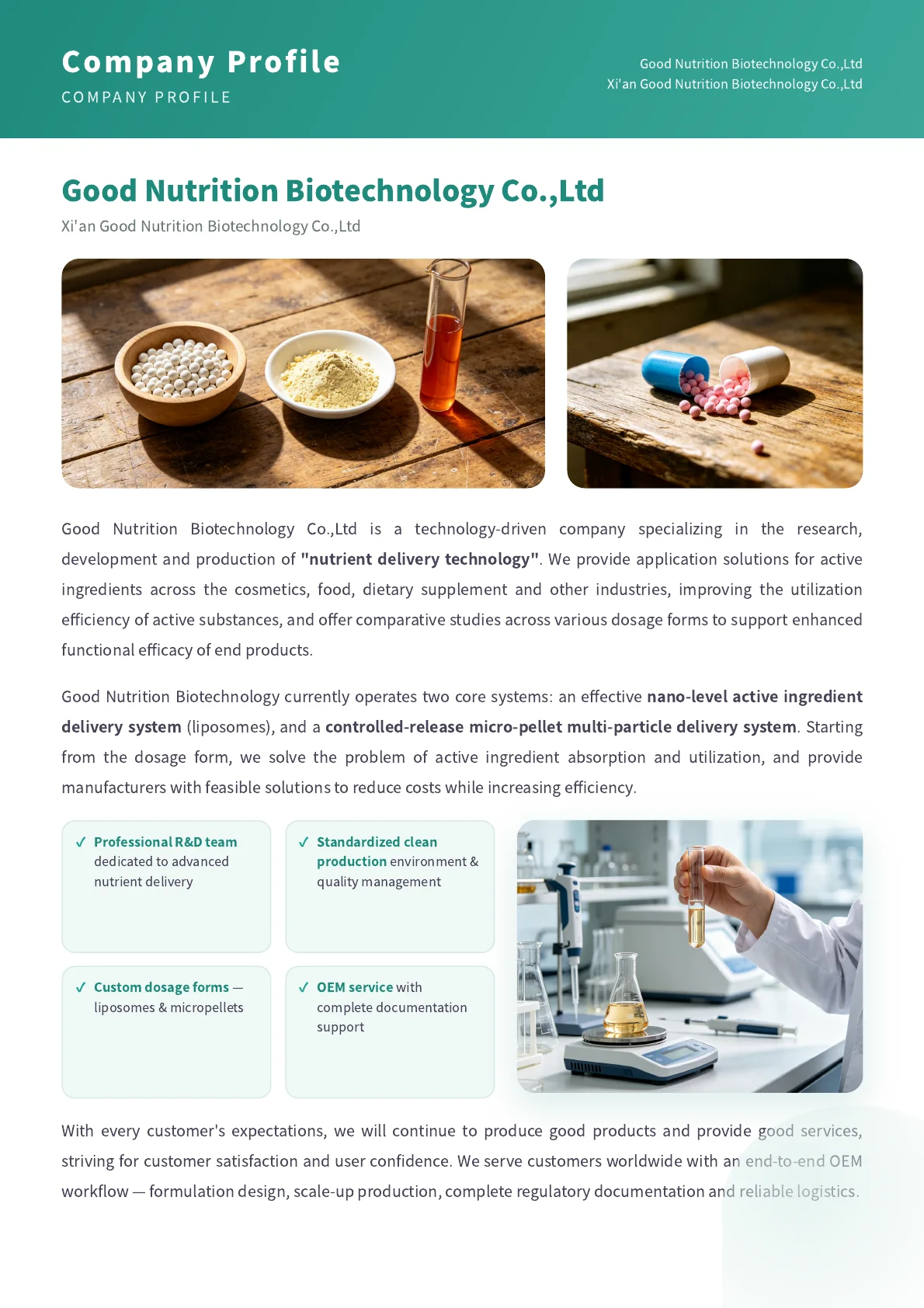 Good Nutrition Bio company profile and nutrient delivery technology overview