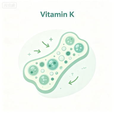 Vitamin K bone health and osteocalcin illustration