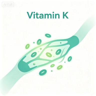 Vitamin K coagulation regulation and blood vessel illustration